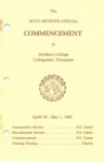 Southern College Commencement Program April 29-May 1, 1983 by Southern College