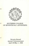 Southern College Commencement Program April 29-May 1, 1988