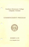 Southern Missionary College Commencement Program December 19, 1978 by Southern Missionary College