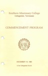 Southern Missionary College Commencement Program December 18, 1980 by Southern Missionary College