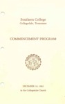 Southern College Commencement Program December 16, 1982 by Southern College