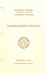 Southern College Commencement Program December 22, 1983 by Southern College