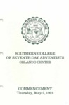 Southern College Orlando Center Commencement Program May 2, 1991