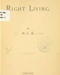 Right Living by Marie Louise Mason