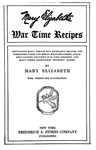 War Times Recipes by Mary Elizabeth