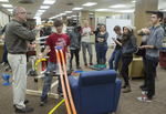 Physics Class Creates Rube Goldberg Machine in Library