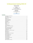 Southern Adventist University Undergraduate Catalog 2022-2023